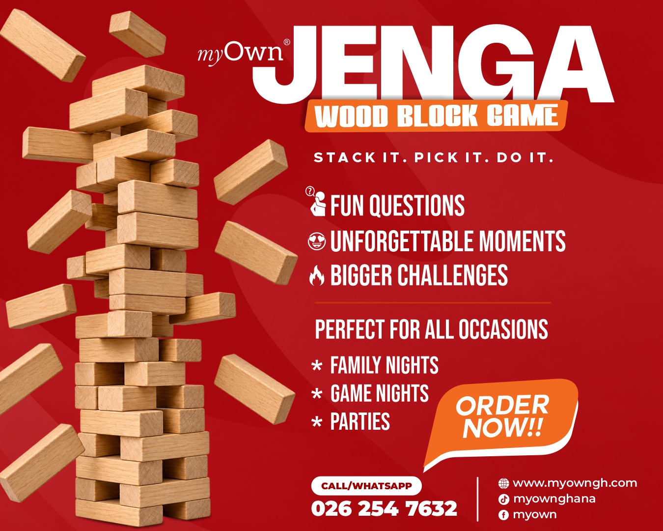myOwn® Jenga Game - Image 4